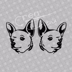Dekal - Chihuahua -  svart eller vit - 2-pack