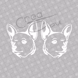 Dekal - Chihuahua -  svart eller vit - 2-pack