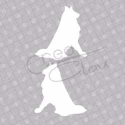 Dekal - Belgisk Vallhund Groenendael -  svart eller vit - 2-pack