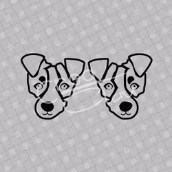 Dekal - Jack Russel -  svart eller vit - 2-pack