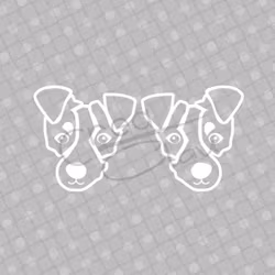 Dekal - Jack Russel -  svart eller vit - 2-pack