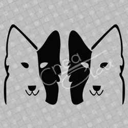 Dekal - Border Collie -  svart eller vit - 2-pack