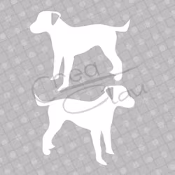 Dekal - Tysk Jakt Terrier -  svart eller vit - 2-pack