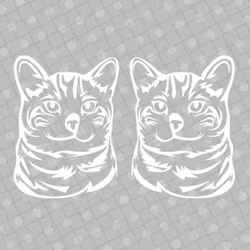 Dekal - Katt 01 -  svart eller vit - 2-pack