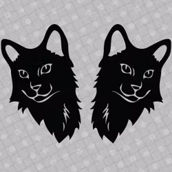 Dekal - Katt 04 -  svart eller vit - 2-pack