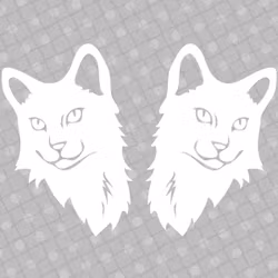 Dekal - Katt 04 -  svart eller vit - 2-pack