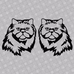 Dekal - Katt 05 -  svart eller vit - 2-pack