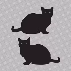 Dekal - Katt 03 -  svart eller vit - 2-pack
