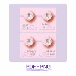 Digital fil - 4 st card toppers med text om kärlek