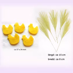 Påskmix med hobbymaterial - Ägg, kyckling, pärlor, mm