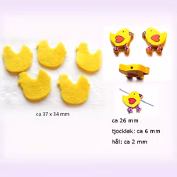 Påskmix med hobbymaterial - Ägg, kyckling, pärlor, mm