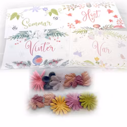 Toppers/dekorationer till scrapbooking, kort, journal, mm - årstider, blommor och blad