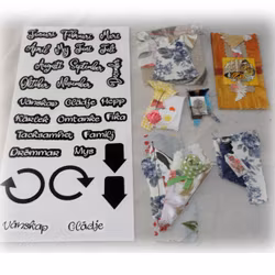Toppers/dekorationer till scrapbooking, kort, journal, mm