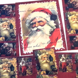 Bilder till scrapbooking/egna kort -17 st - vintagestil / jultomten