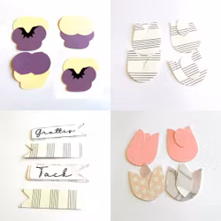 Toppers/dekorationer till scrapbooking, kort, journal, mm - blommor