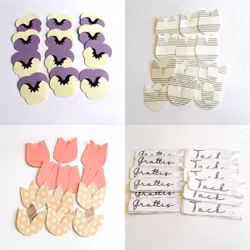 Toppers/dekorationer till scrapbooking, kort, journal, mm - blommor