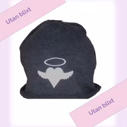 Mössa med reflextryck - angel heart - denimblå eller cerise
