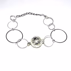 Armband - stilren med runda ringar och filigranpärla