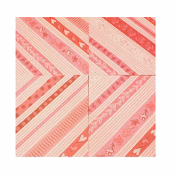Scrapbookingspapper - ca 14 - 15 cm - 4 st - rosa hjärta/blommor