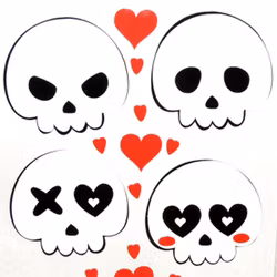 Stickers / Dekaler  - döskallar och hjärta