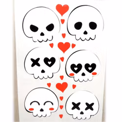 Stickers / Dekaler  - döskallar och hjärta