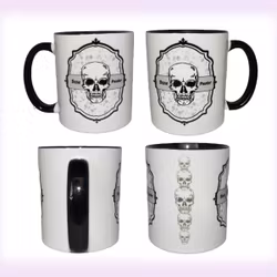 Mugg med döskalle - svart/vit