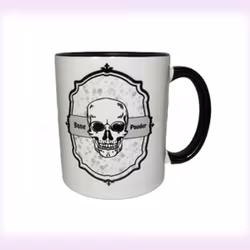 Mugg med döskalle - svart/vit