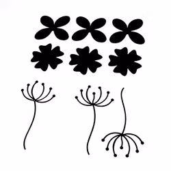 Stickers / Dekaler  - Svarta blommor