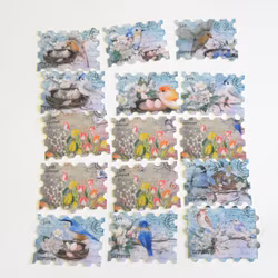Stickers  / Klistermärke - fåglar och blommor