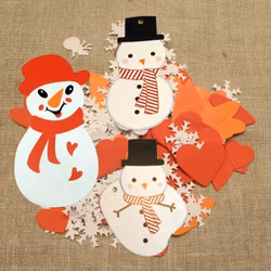 Snögubbar, snöflingor, mm dekorationer till scrapbooking, egna kort, journal, mm
