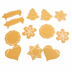 ca 13 st dekorationer - pepparkakor i papper och en shaker sticker