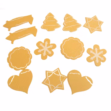 ca 13 st dekorationer - pepparkakor i papper och en shaker sticker