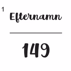 Dekal till brevlåda - efternamn och gatunummer - ca 183 mm