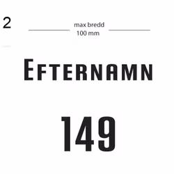 Dekal till brevlåda - efternamn och gatunummer - ca 100 mm (max bredd)