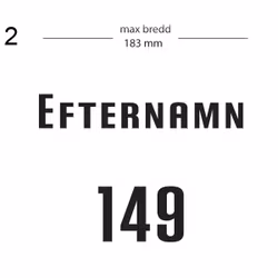 Dekal till brevlåda - efternamn och gatunummer - ca 183 mm (max bredd)