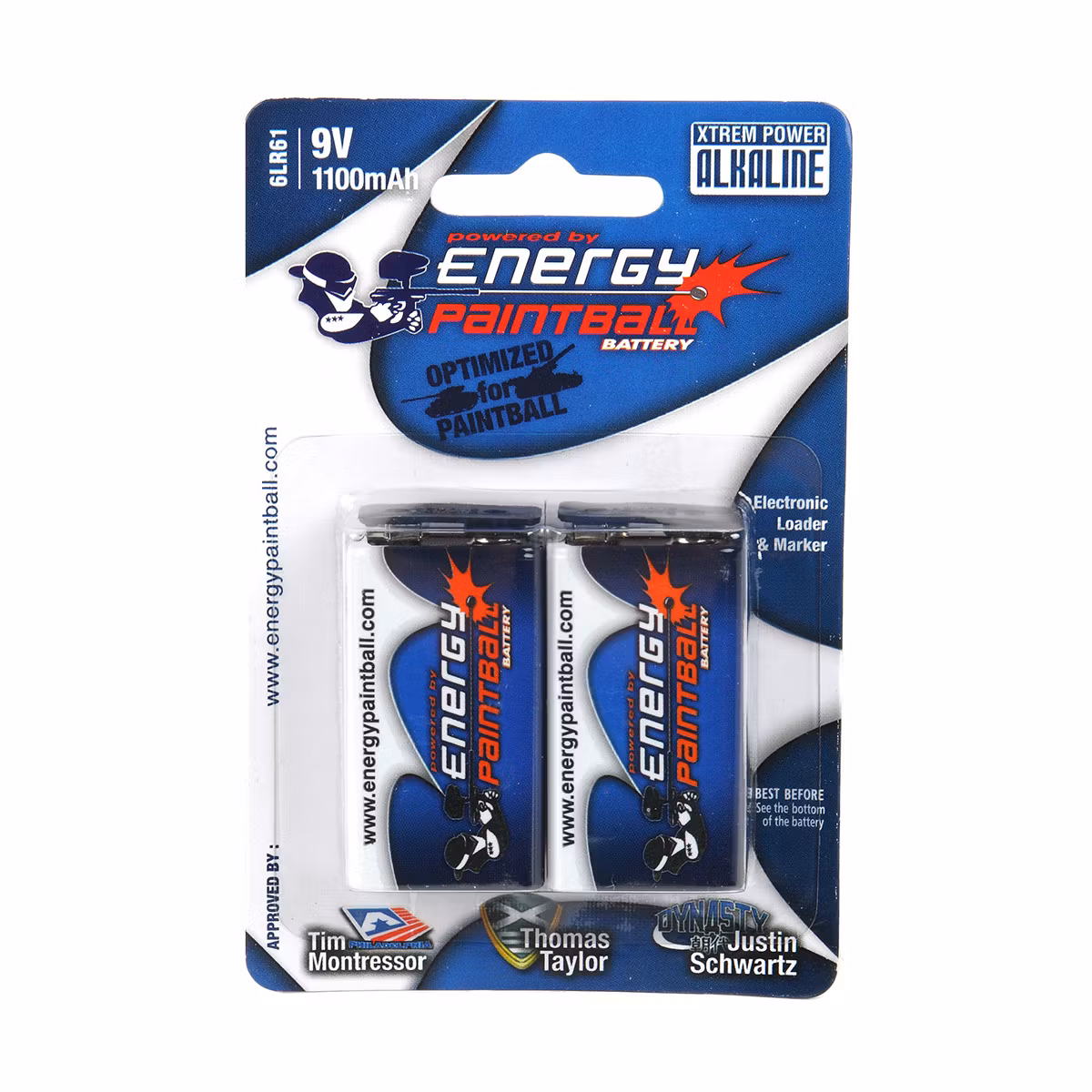 Energiczna bateria do paintballa 6LR61 9V, 2 szt
