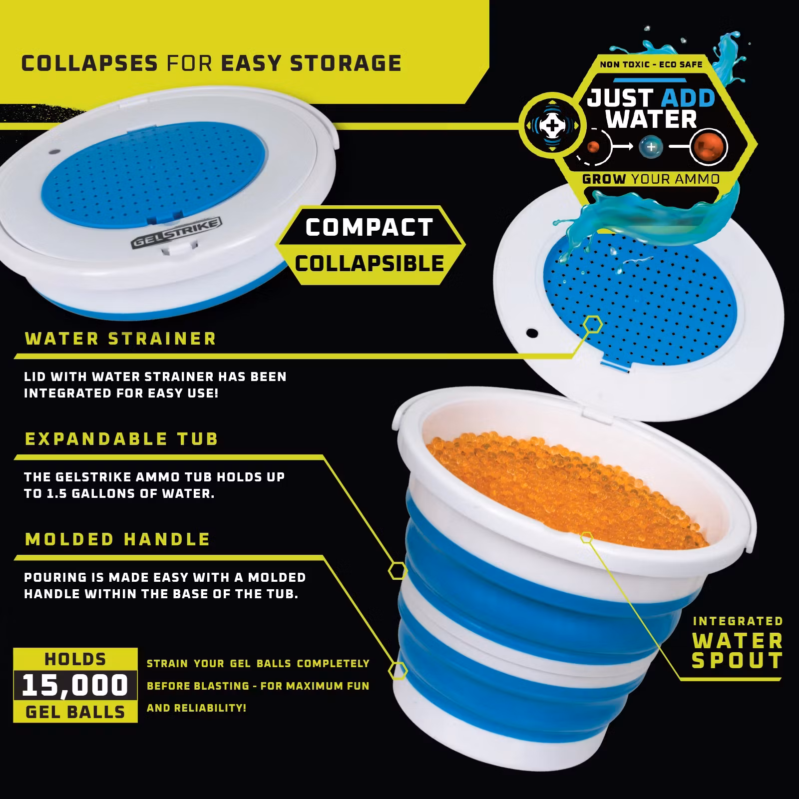 Tubka na amunicję GelStrike, żółta