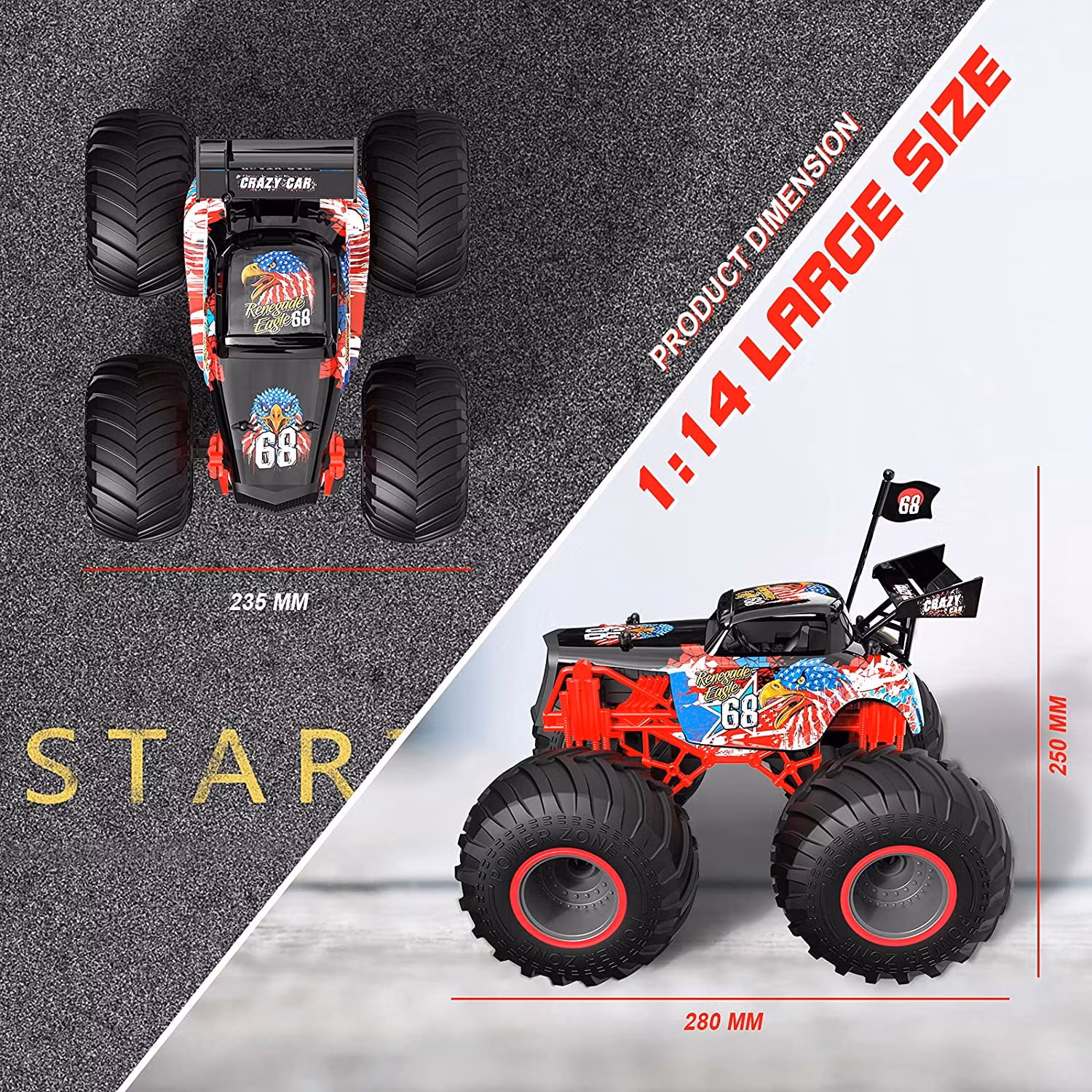 Tech RC Monster Truck Eagle 68 Radiostyrd Bil
