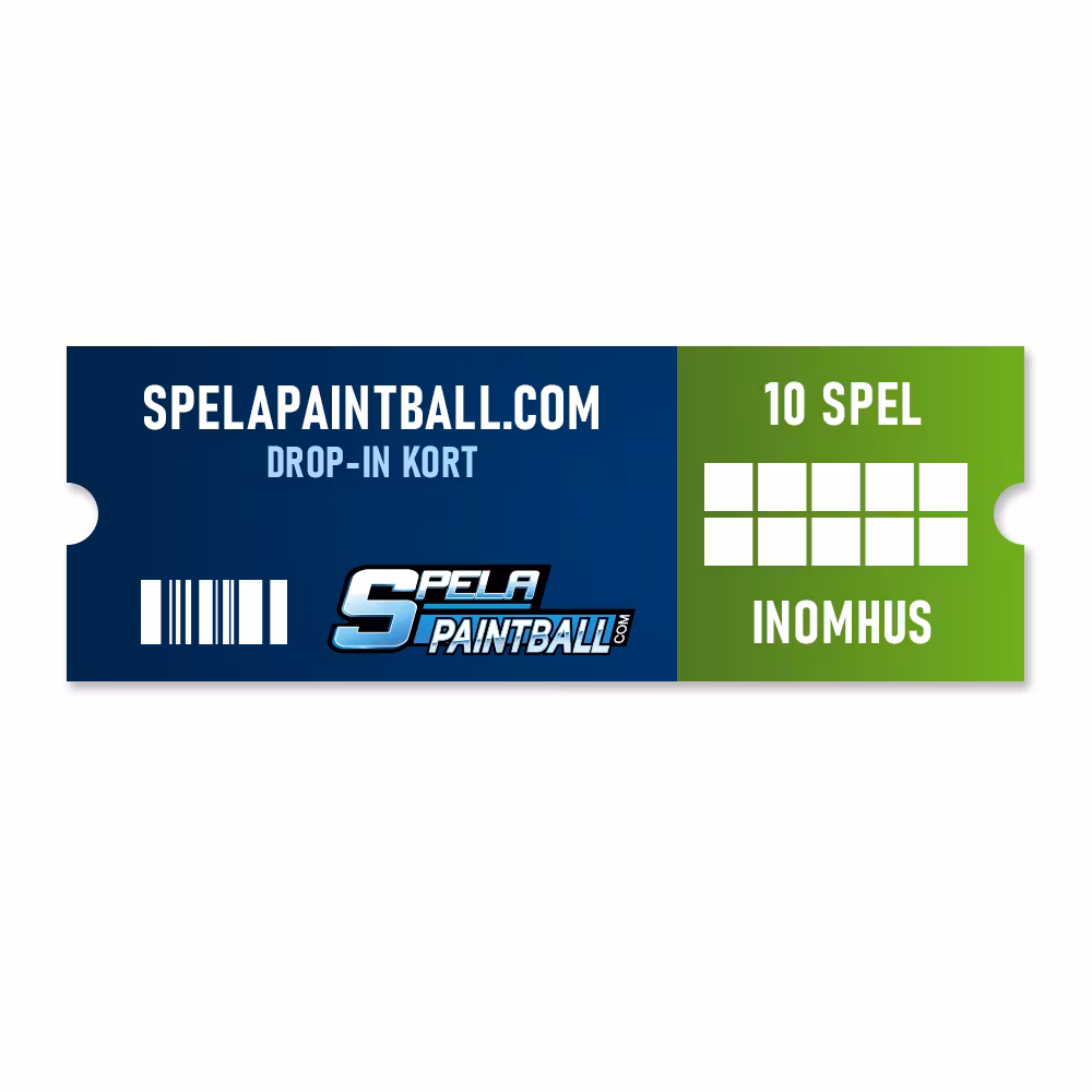 SpelaPaintball.com Drop-in Kort - 10 Spel (Inomhus)