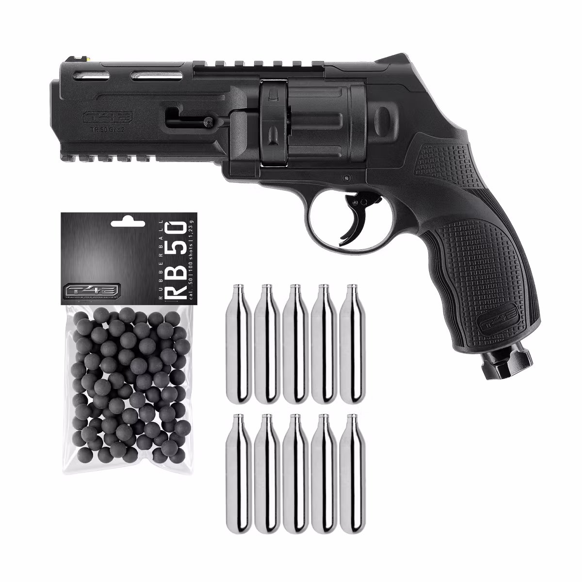 (Paket) Umarex HDR 50 / TR 50 Gen2 Revolver T4E + 10 Kolsyrepatroner + 100 Gummikulor