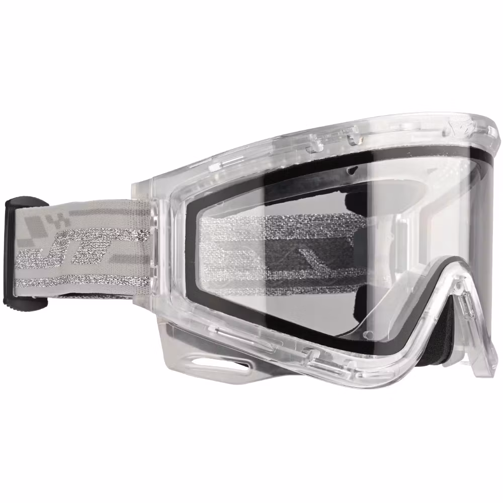 JT QLS Goggle Frame Ice Clear w/ Clear Lens & Strap