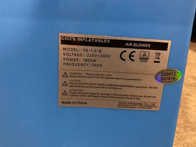 Games2U Hoppborgs Fläkt 1800w