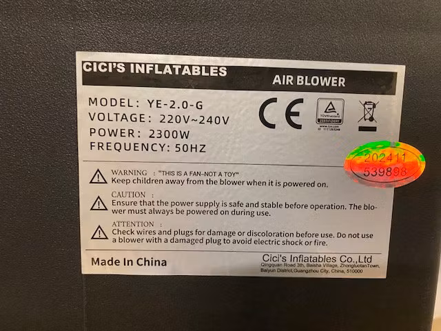 Games2U Hoppborgs Fläkt 2300w