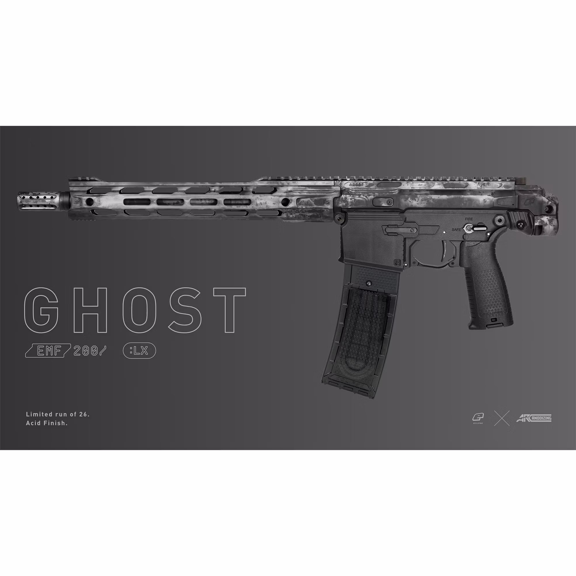 Planet Eclipse EMF200 Ghost (Acid Silver) / .68 Kaliber - F Stämpel / Godkänd för Tyskland