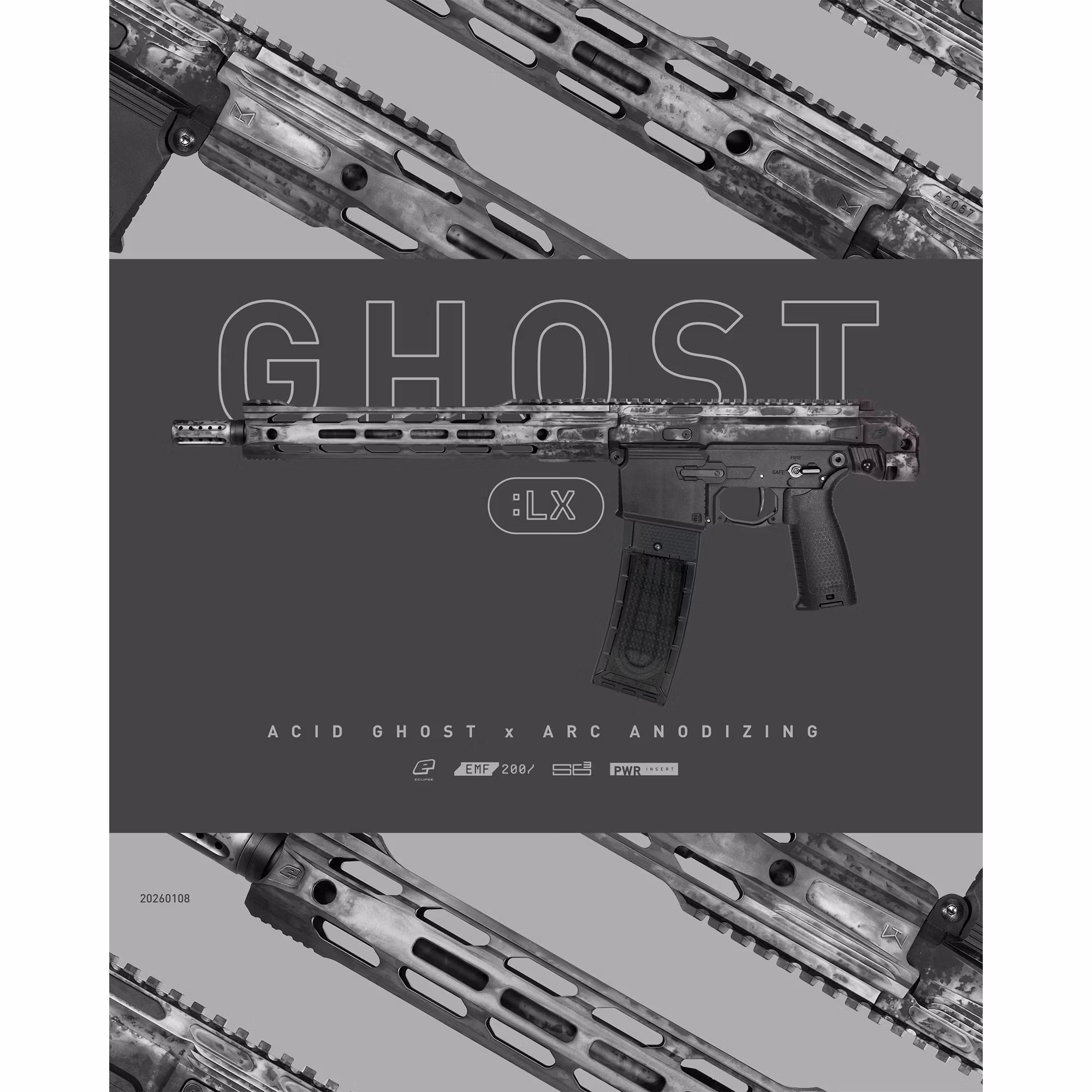Planet Eclipse EMF200 Ghost (Acid Silver) / .68 Kaliber - F Stämpel / Godkänd för Tyskland