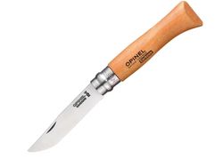 Opinel Fällkniv No8 i kolstål med trähandtag