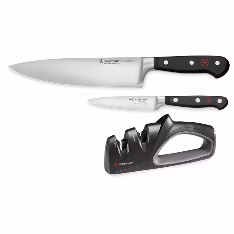 Wusthof Classic Knivset 3 delar (Kockkniv/Skalkniv/Knivslip)