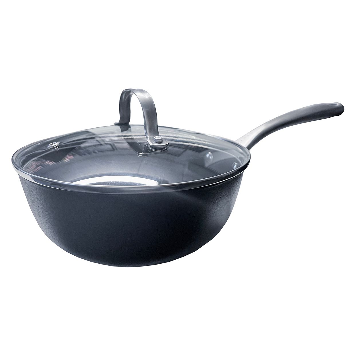 Satake Kastrull Sautés i lättviktsgjutjärn med glaslock 20 cm