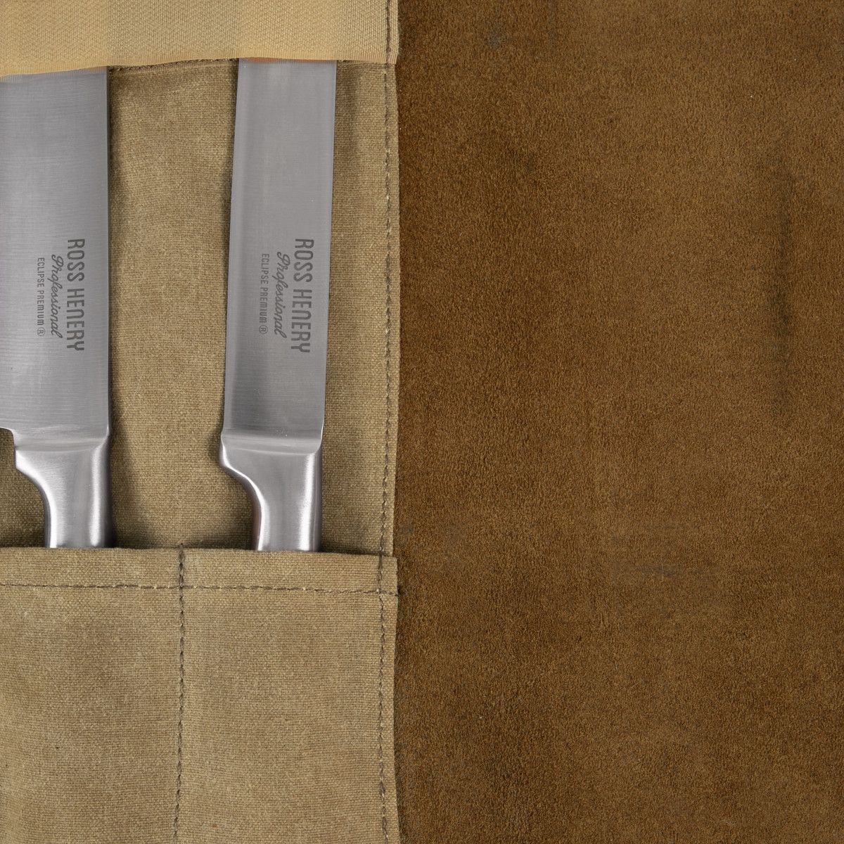 Alaskan Maker Knivrulle Canvas/Läder för 9 knivar Sand
