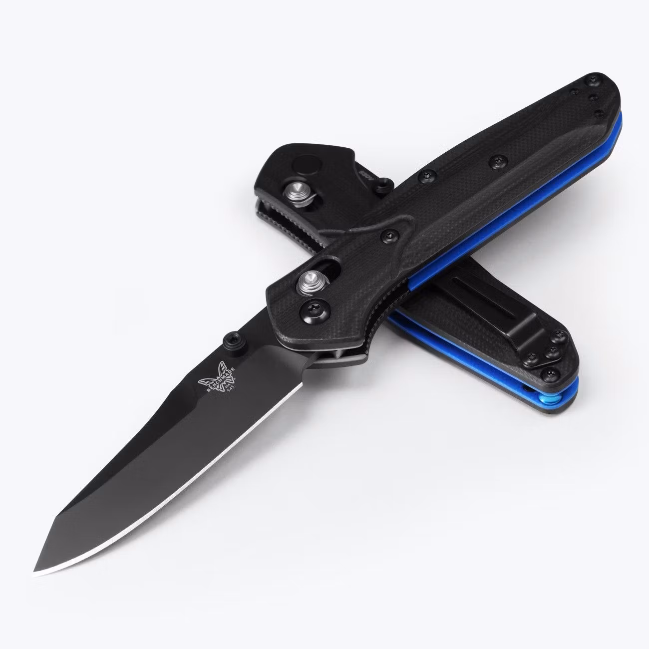 Benchmade Mini Osborne G10 Black/Blue 945BK-1, fällkniv med handtag i svart och blå G10
